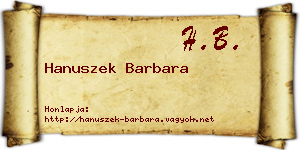 Hanuszek Barbara névjegykártya