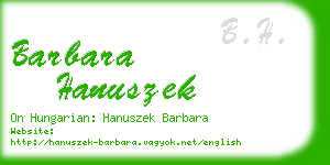 barbara hanuszek business card